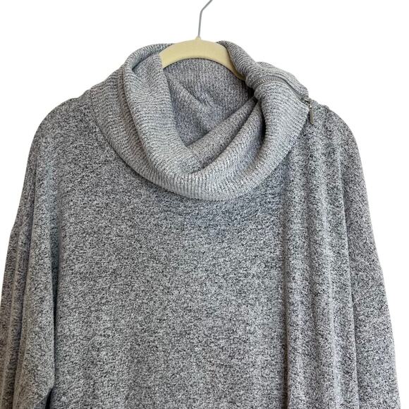 White House Black Market Womens Sweater L Gray Cowl Neck Long Sleeve Tunic - Picture 2 of 5